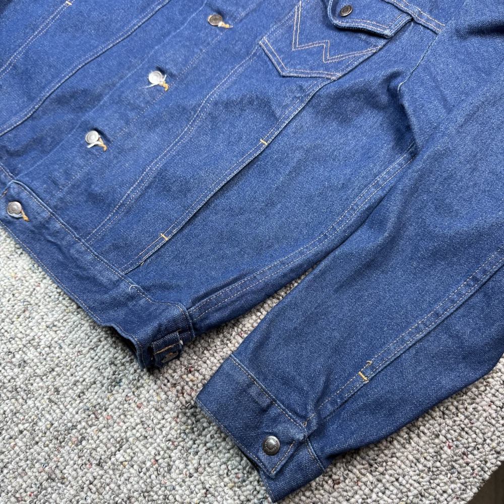 Vintage Wrangler Denim Jacket Mens Large Blue FFA Back Future Farmers Of America - Picture 4 of 11